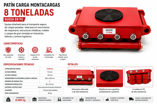 PATIN INDUSTRIAL X 8TN
